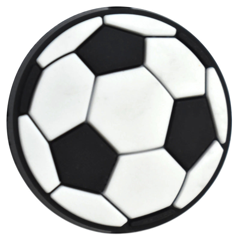 Wholesale Random 100pcs/pack  Ball sports series perforated thick patch soft rubber handmade burnt beads